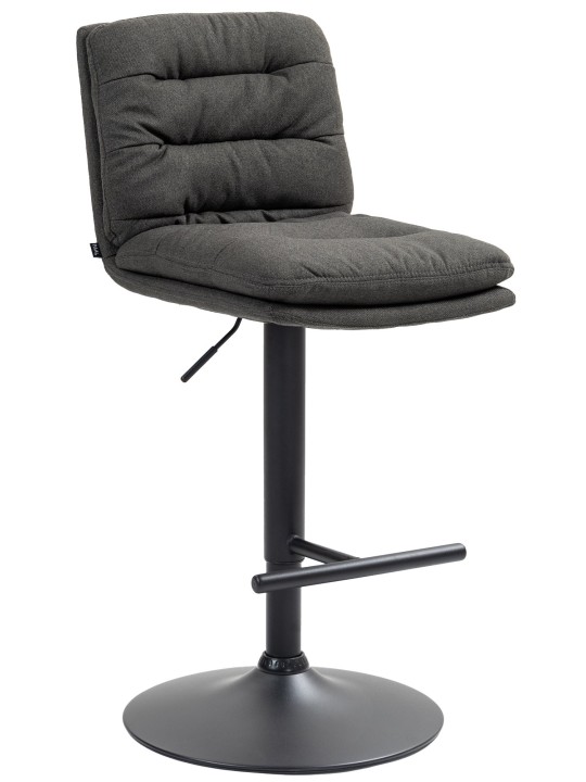 Tabouret de bar tissu Damar, gris foncé