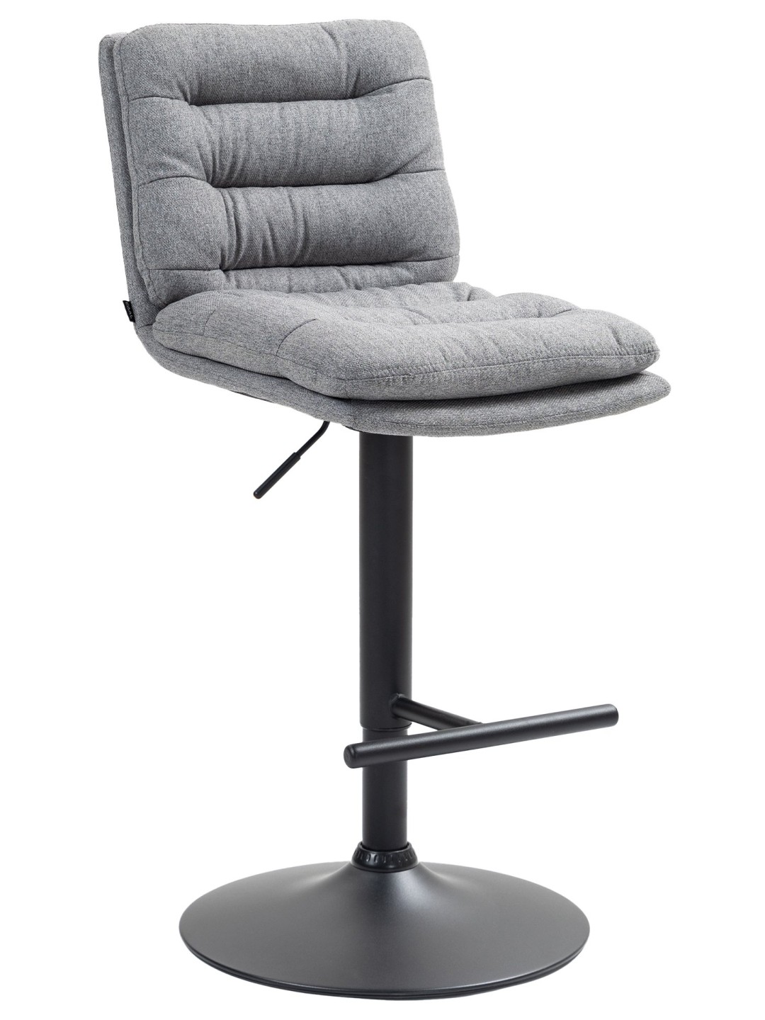Tabouret de bar tissu Damar, gris
