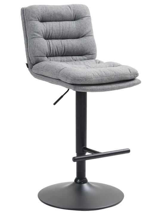 Tabouret de bar tissu Damar, gris