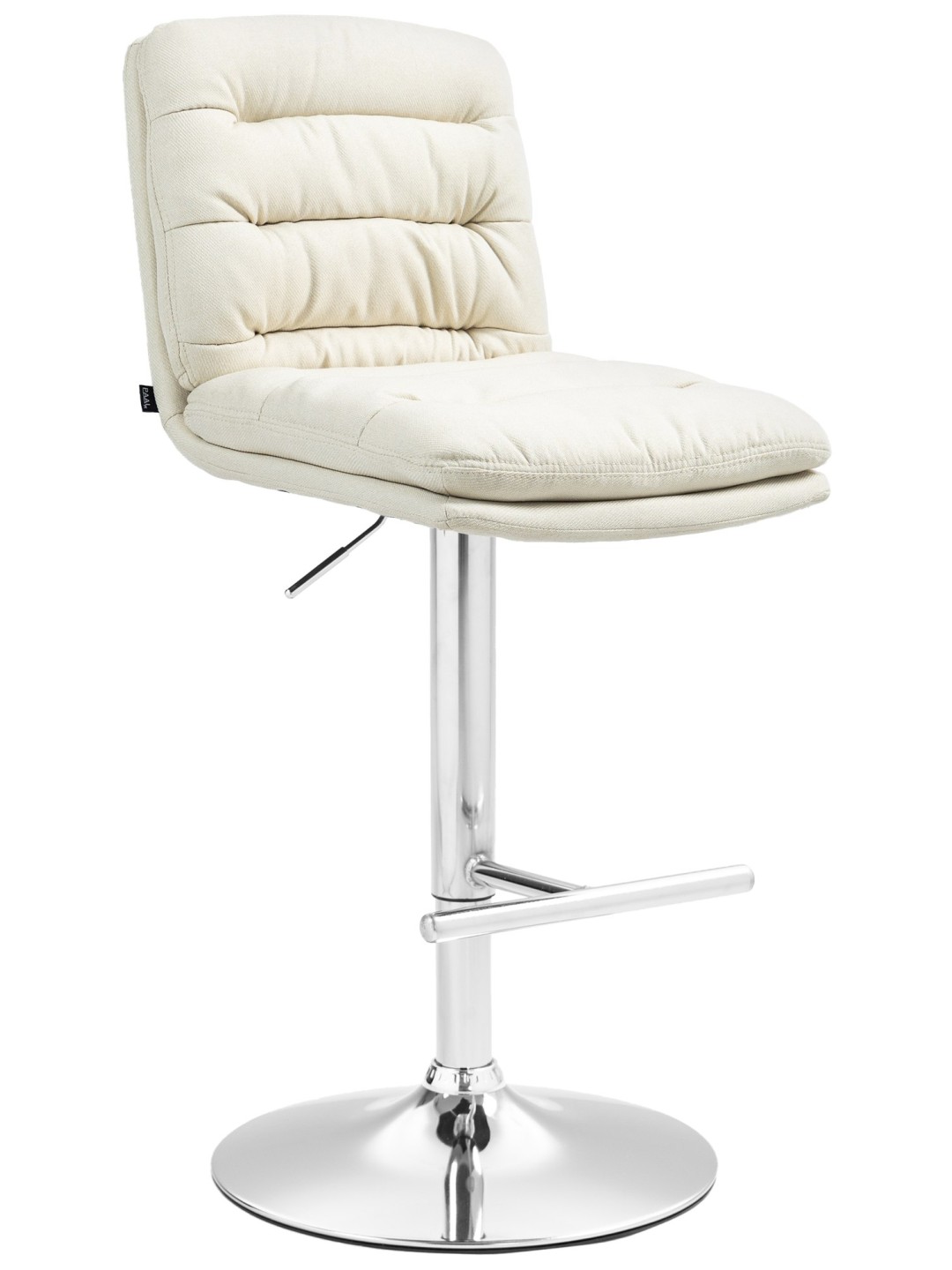 Tabouret de bar Damar tissu chromé, crème