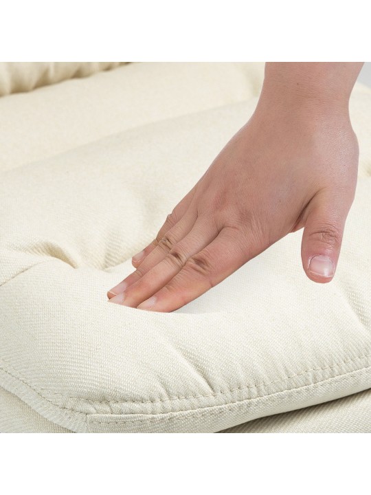 Tabouret de bar tissu Damar, crème