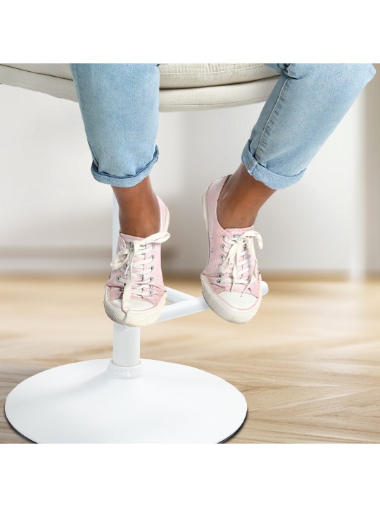 Tabouret de bar tissu Damar, crème