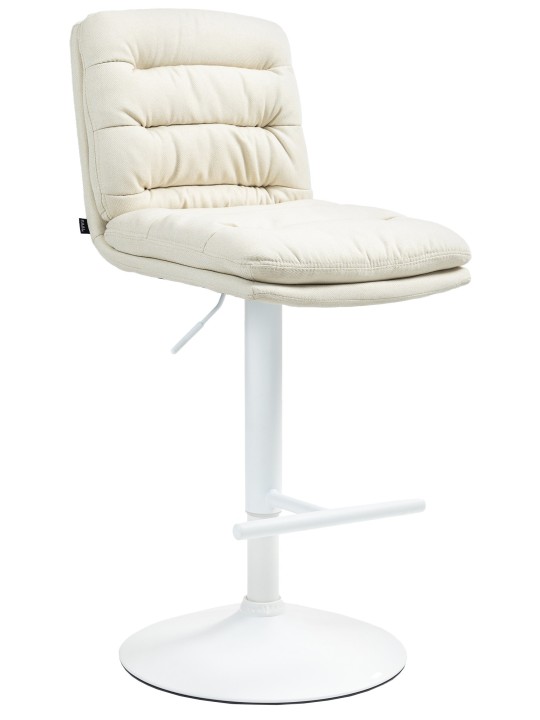 Tabouret de bar tissu Damar, crème