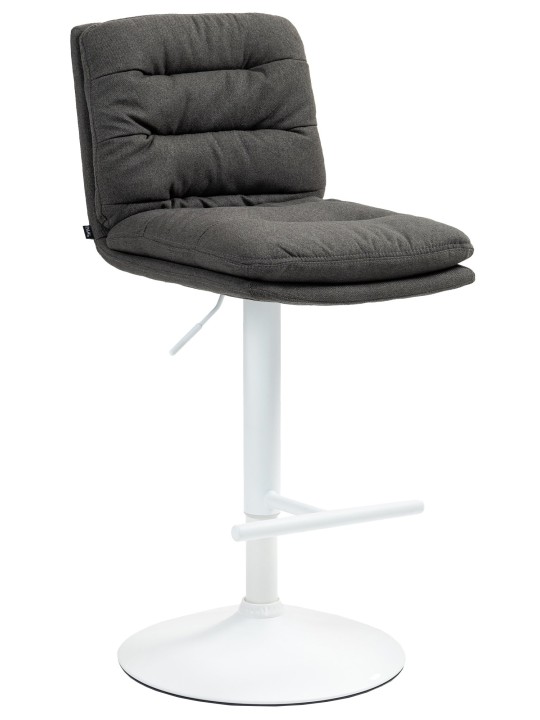 Tabouret de bar tissu Damar, gris foncé