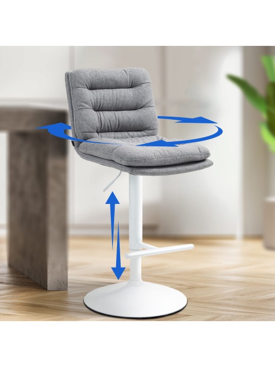 Tabouret de bar tissu Damar, gris Tabouret de bar tissu Damar, gris