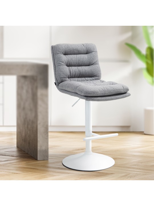 Tabouret de bar tissu Damar, gris Tabouret de bar tissu Damar, gris