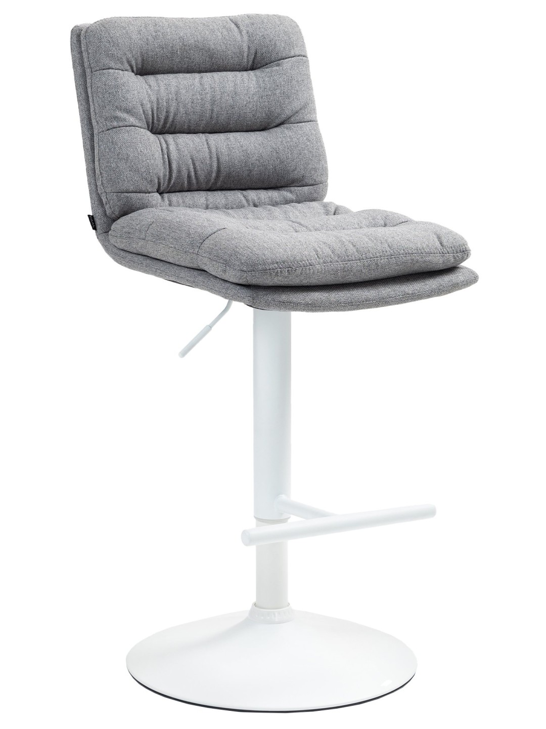 Tabouret de bar tissu Damar, gris