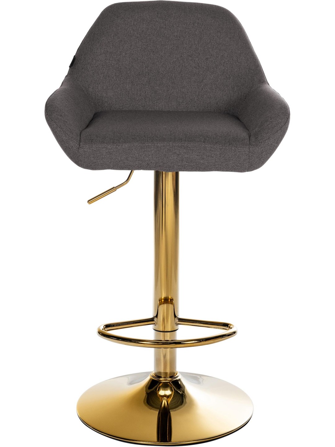 Tabouret de bar Braga Gold tissu, gris foncé
