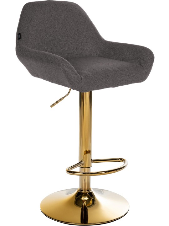 Tabouret de bar Braga Gold tissu, gris foncé Tabouret de bar Braga Gold tissu, gris foncé