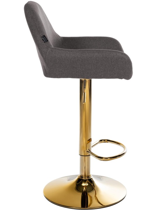 Tabouret de bar Braga Gold tissu, gris foncé Tabouret de bar Braga Gold tissu, gris foncé