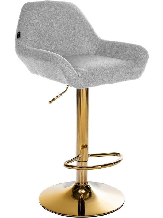 Tabouret de bar Braga Gold tissu, gris