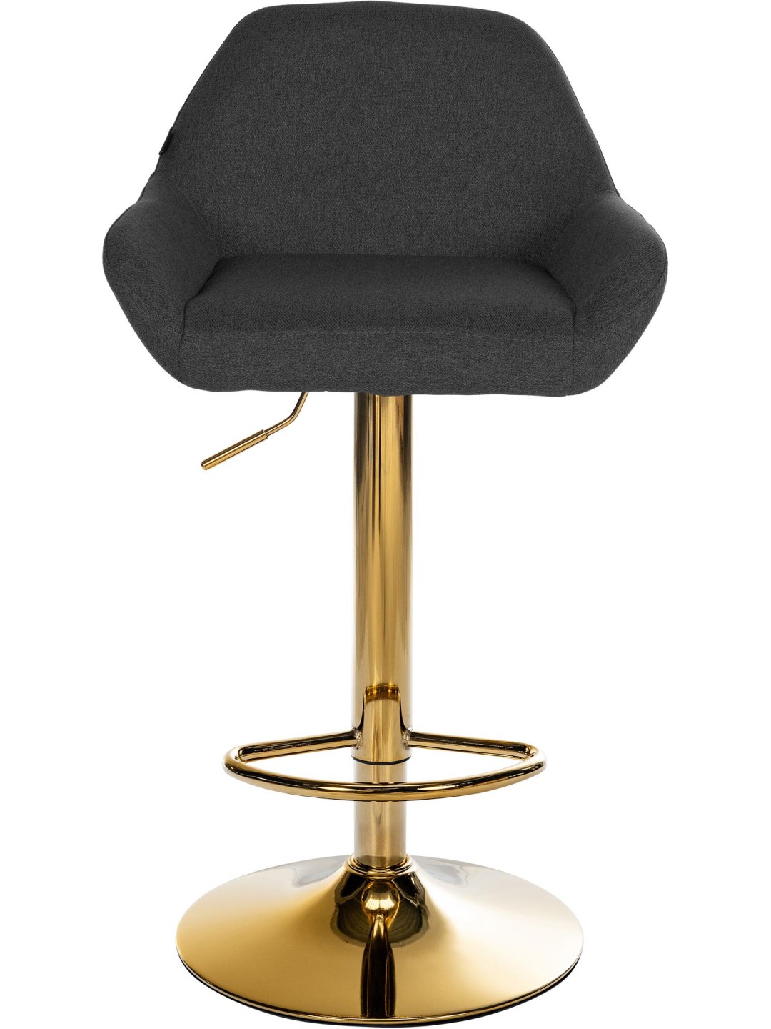 Tabouret de bar Braga Gold tissu, noir