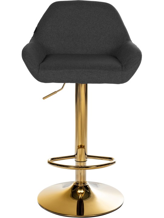 Tabouret de bar Braga Gold tissu, noir