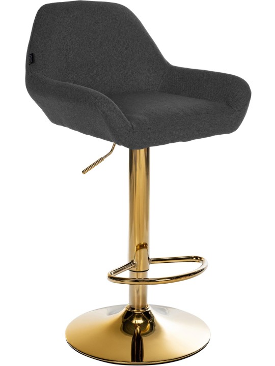 Tabouret de bar Braga Gold tissu, noir