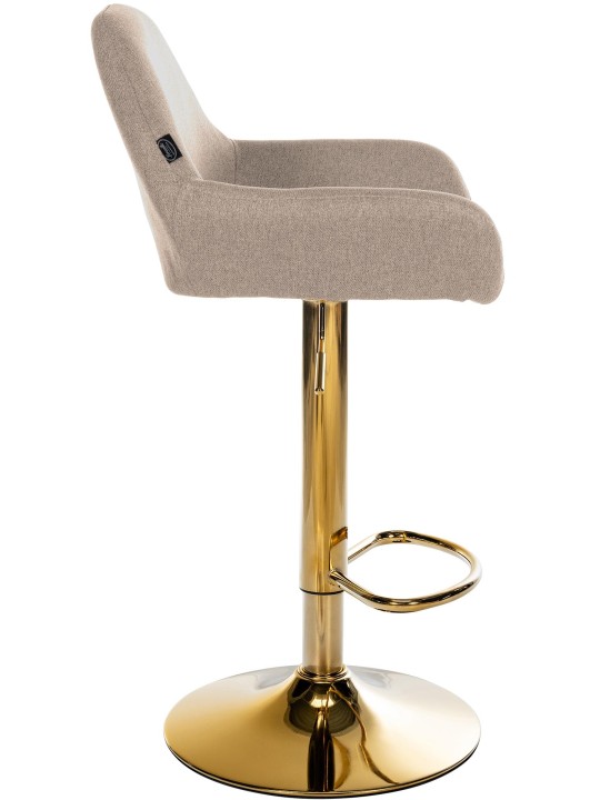 Tabouret de bar Braga Gold tissu, taupe Tabouret de bar Braga Gold tissu, taupe