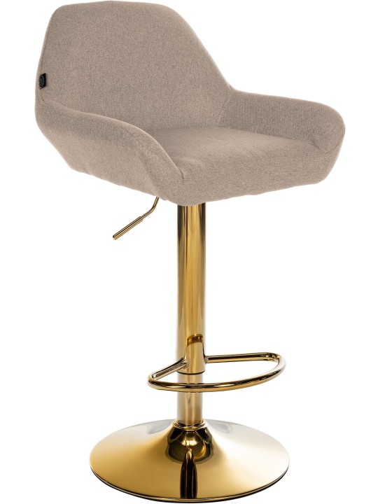 Tabouret de bar Braga Gold tissu, taupe Tabouret de bar Braga Gold tissu, taupe