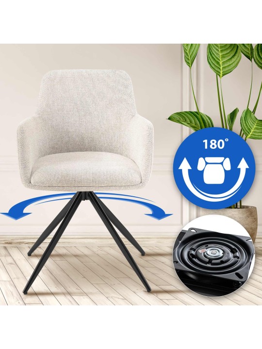 Chaise de salle à manger Olema en tissu, crème Chaise de salle à manger Olema en tissu, crème