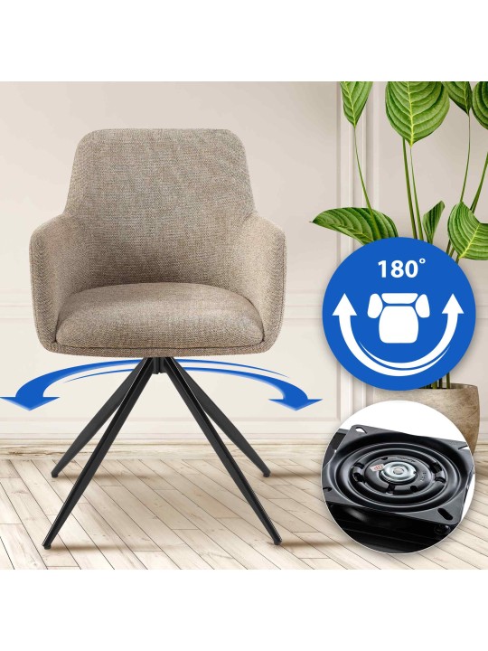 Chaise de salle à manger Olema en tissu, taupe Chaise de salle à manger Olema en tissu, taupe