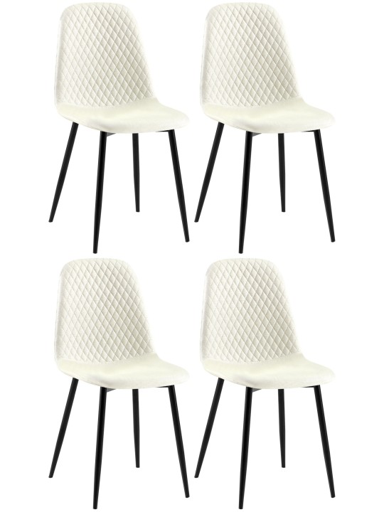 Lot de 4 chaises Giverny tissu, crème Lot de 4 chaises Giverny tissu, crème