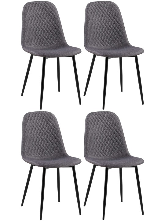 Lot de 4 chaises Giverny tissu, gris foncé Lot de 4 chaises Giverny tissu, gris foncé
