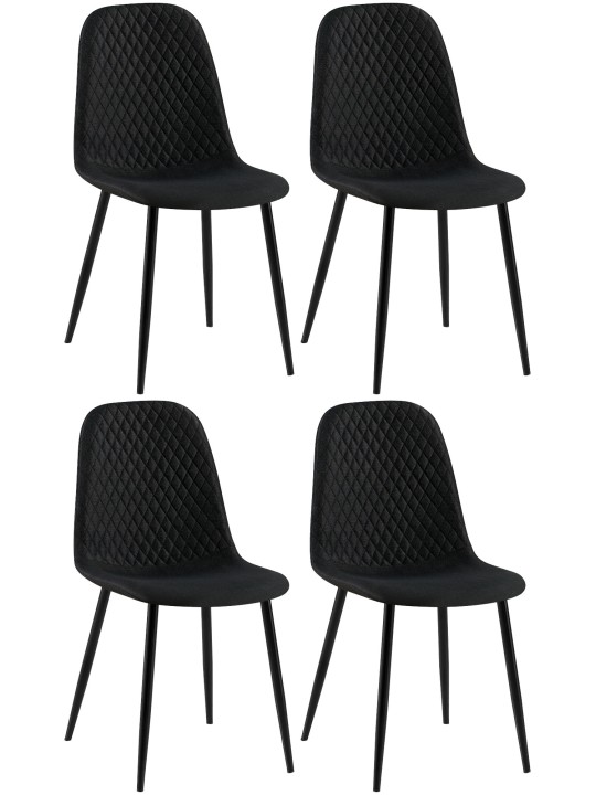 Lot de 4 chaises Giverny tissu, noir Lot de 4 chaises Giverny tissu, noir