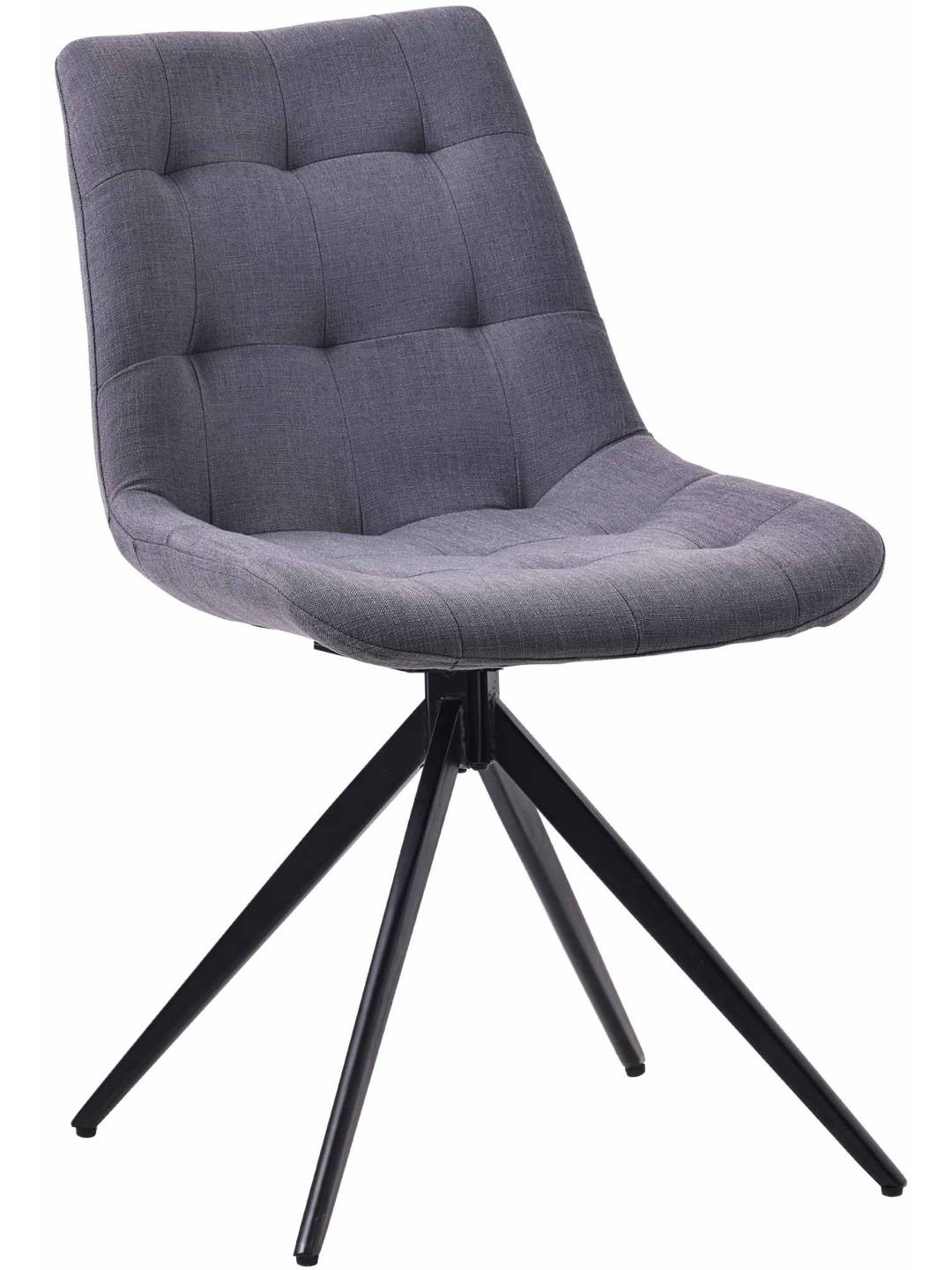 Chaise de salle à manger tissu Merna, gris foncé