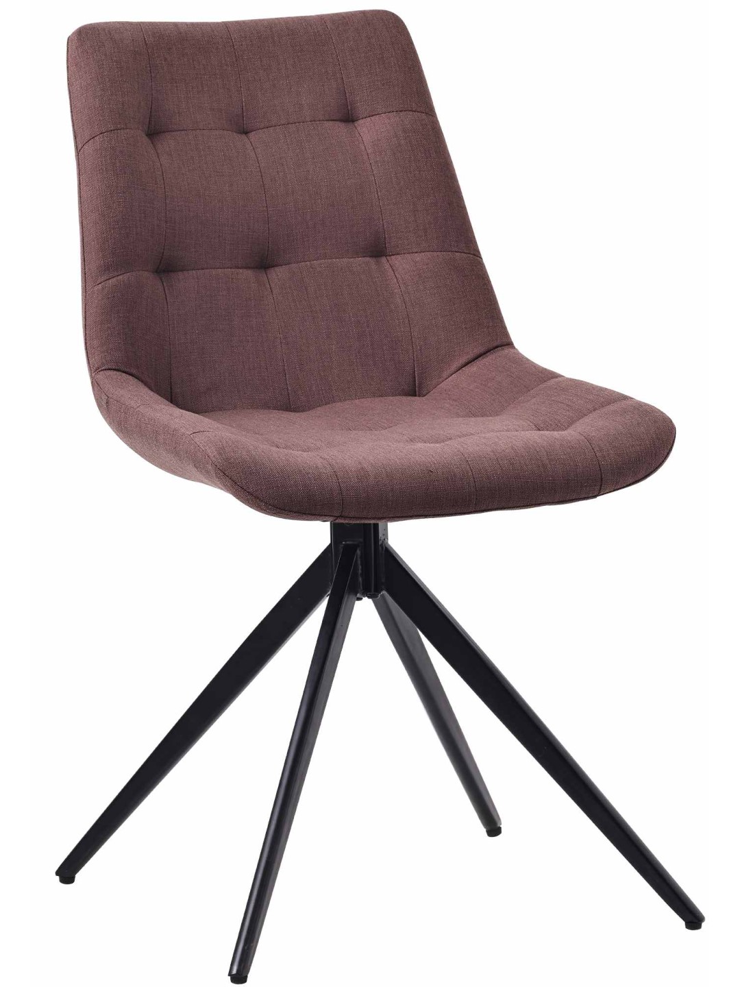 Chaise de salle à manger tissu Merna, brun