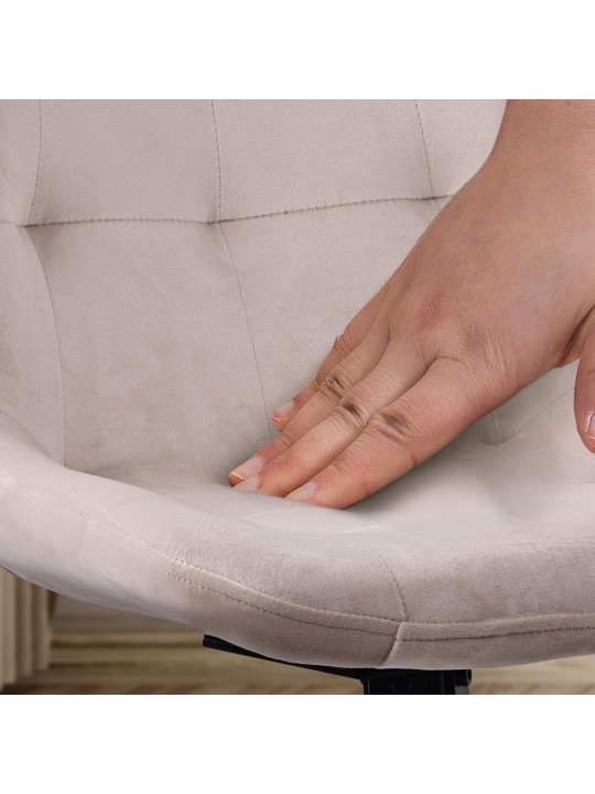 Chaise de salle à manger en velours Merna, crème Chaise de salle à manger en velours Merna, crème