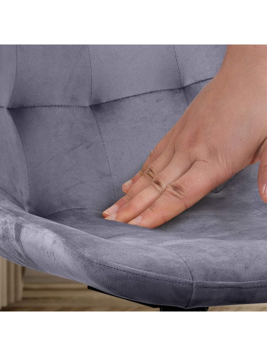 Chaise de salle à manger en velours Merna, gris foncé Chaise de salle à manger en velours Merna, gris foncé