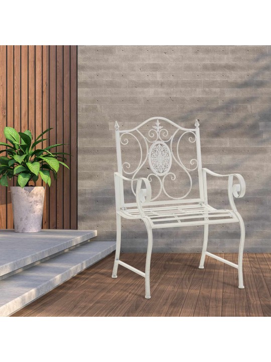 Lot de 2 chaises de jardin Punjab, blanc antique Lot de 2 chaises de jardin Punjab, blanc antique