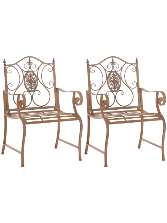 Lot de 2 chaises de jardin Punjab, brun antique Lot de 2 chaises de jardin Punjab, brun antique