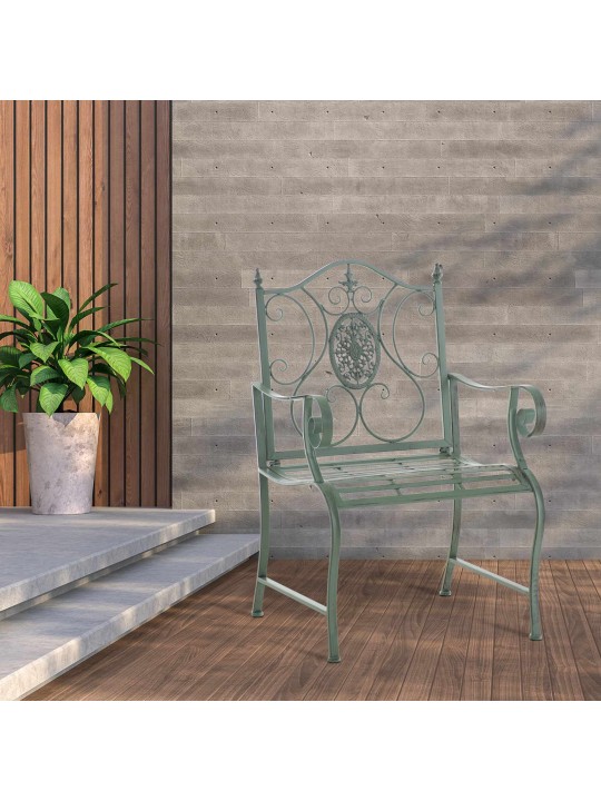 Lot de 2 chaises de jardin Punjab, vert antique Lot de 2 chaises de jardin Punjab, vert antique