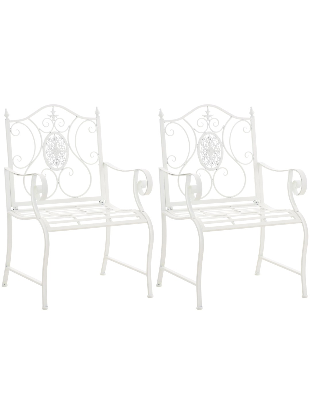 Lot de 2 chaises de jardin Punjab, blanc