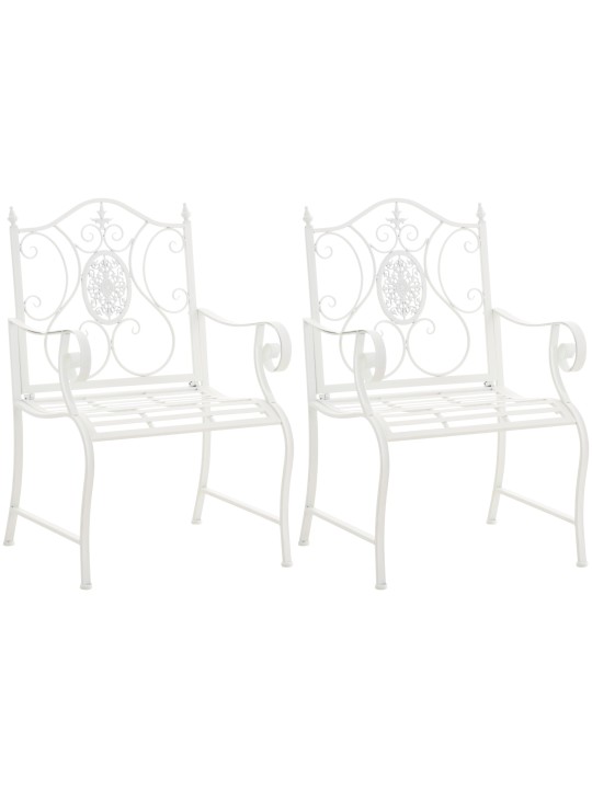 Lot de 2 chaises de jardin Punjab, blanc