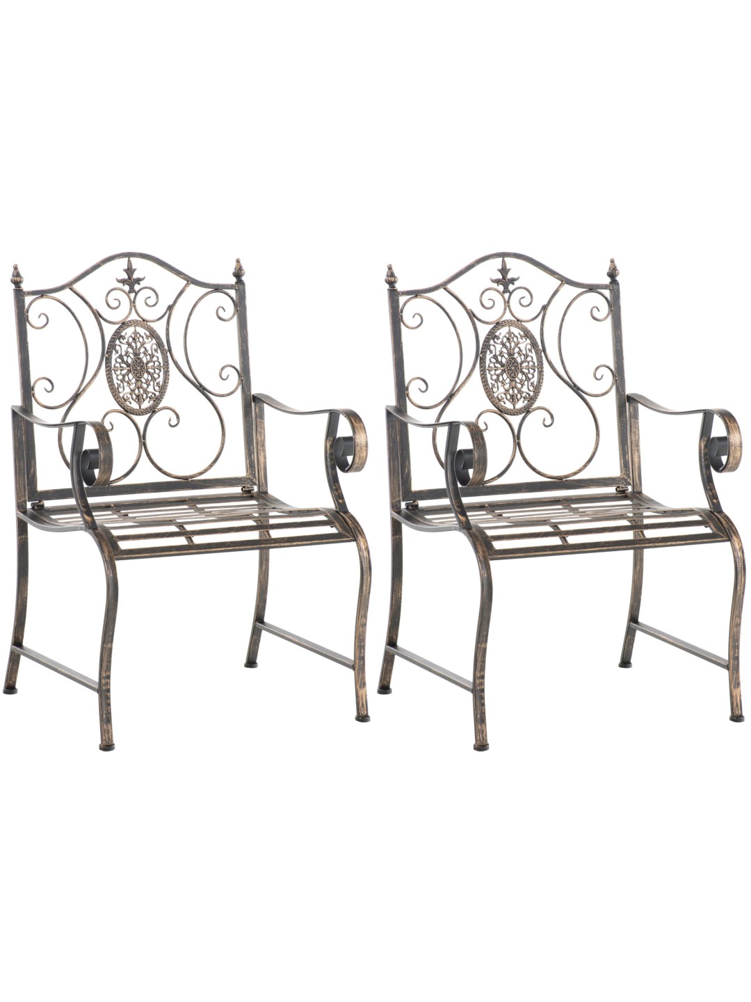 Lot de 2 chaises de jardin Punjab, bronze