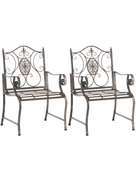 Lot de 2 chaises de jardin Punjab, bronze