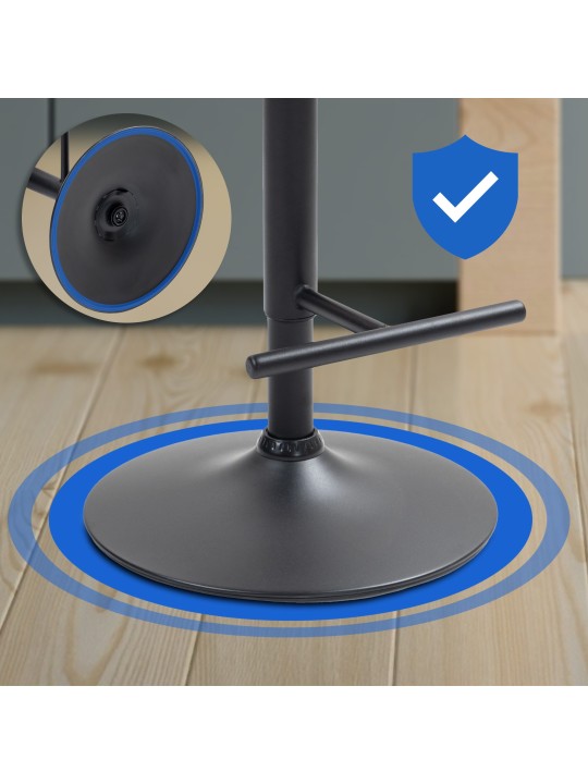 Lot de 2 tabourets de bar velours Damar, crème