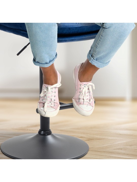 Lot de 2 tabourets de bar velours Damar, bleu