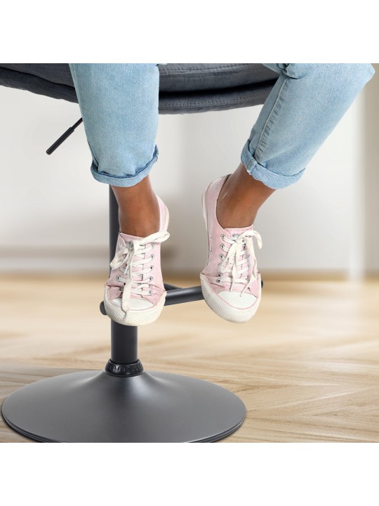 Lot de 2 tabourets de bar velours Damar, gris foncé Lot de 2 tabourets de bar velours Damar, gris foncé