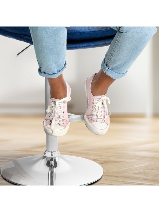 Lot de 2 tabourets de bar Damar velours chrome, bleu Lot de 2 tabourets de bar Damar velours chrome, bleu