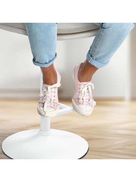 Lot de 2 tabourets de bar velours Damar, crème