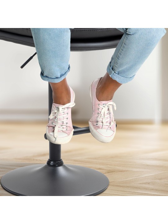 Lot de 2 tabourets de bar Damar simili cuir, noir