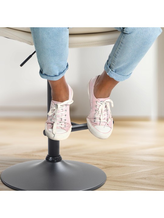 Lot de 2 tabourets de bar Damar simili cuir, crème