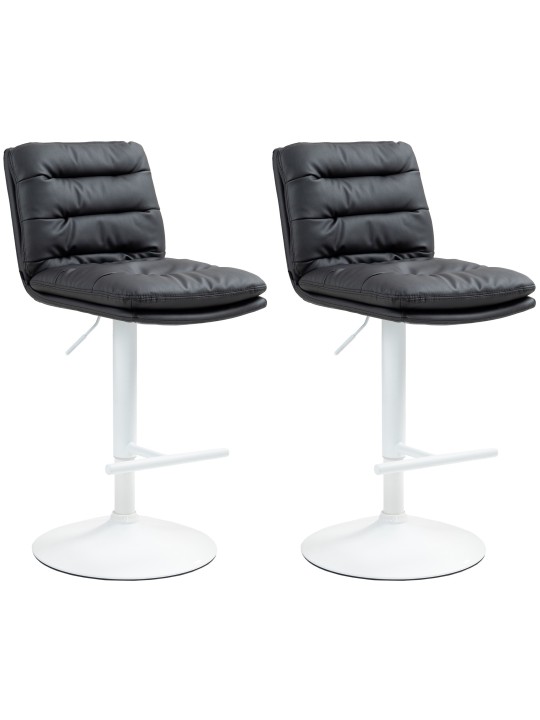 Lot de 2 tabourets de bar Damar simili cuir, noir Lot de 2 tabourets de bar Damar simili cuir, noir