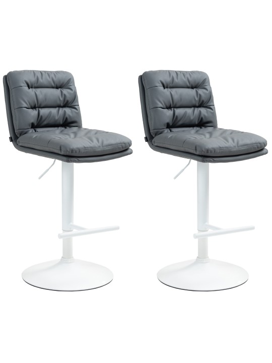 Lot de 2 tabourets de bar Damar simili cuir, gris Lot de 2 tabourets de bar Damar simili cuir, gris