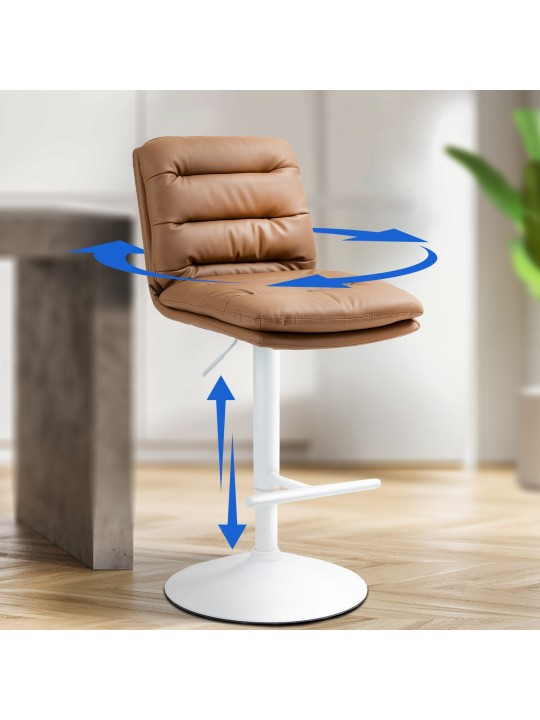 Lot de 2 tabourets de bar Damar simili cuir, brun clair Lot de 2 tabourets de bar Damar simili cuir, brun clair