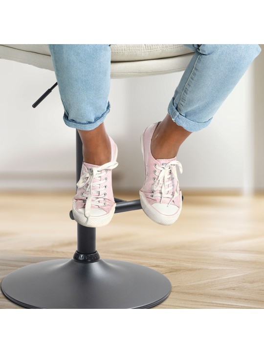 Lot de 2 tabourets de bar tissu Damar, crème