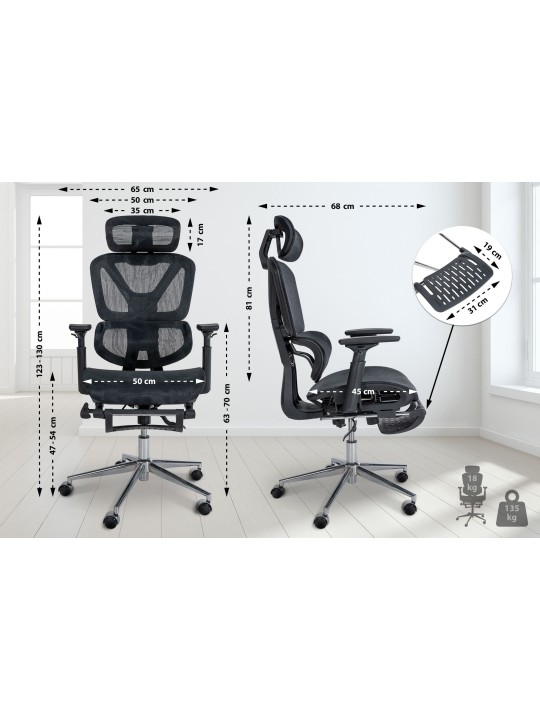 Chaise de bureau Grover, noir