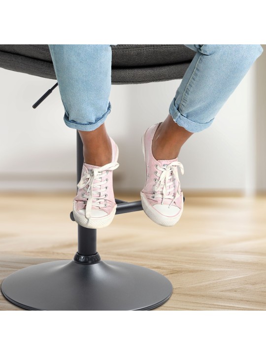 Lot de 2 tabourets de bar tissu Damar, gris foncé