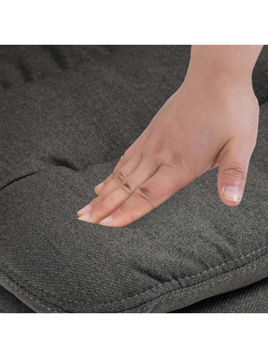 Lot de 2 tabourets de bar tissu Damar, gris foncé